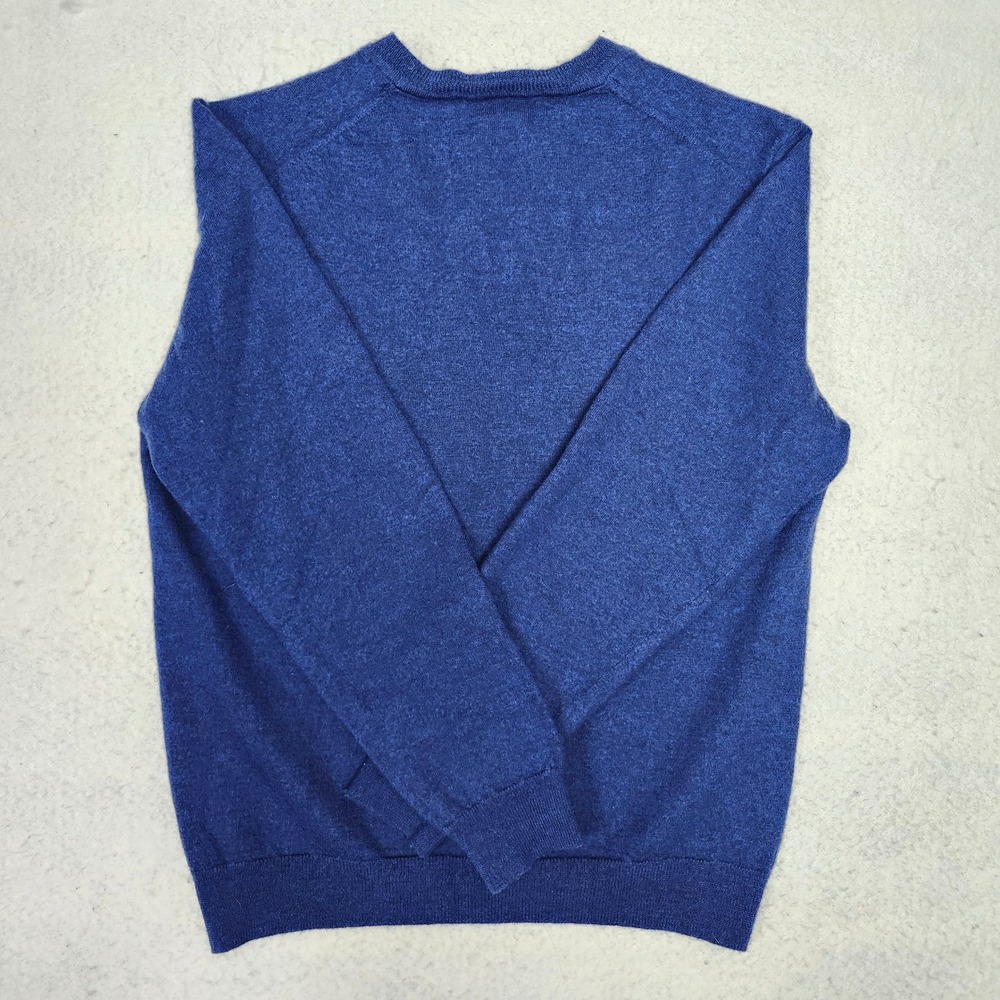 100% Merino Wool Joseph & Lyman Sweater Mens Large Blue V Neck Pullover - Picture 6 of 6